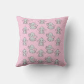 Roze handtekening Elephant Pattern Cartoon Kussen (Achterkant)