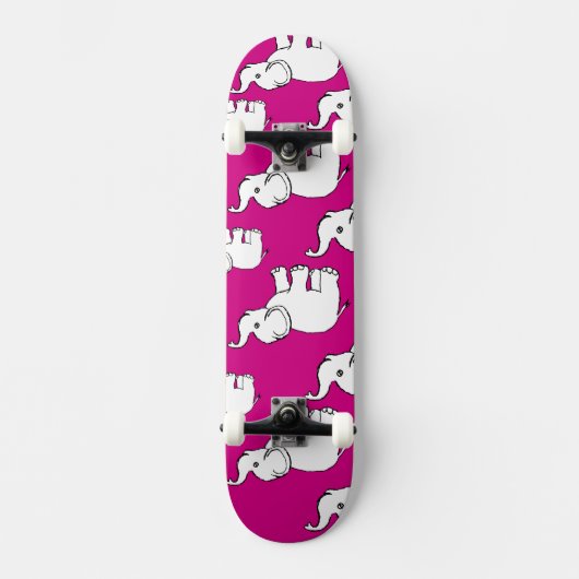 Roze handtekening Elephant Pattern Cartoon Skateboard (Voorkant)