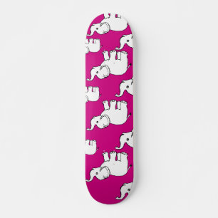 Roze handtekening Elephant Pattern Cartoon Skateboard