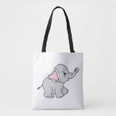 Roze handtekening Elephant Pattern Cartoon Tote Bag (Voorkant)