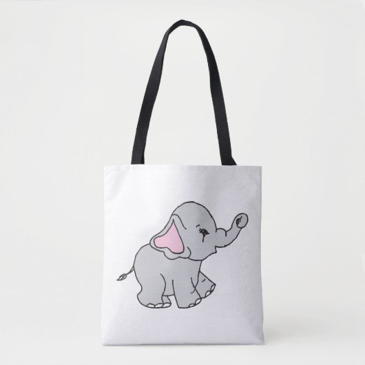Roze handtekening Elephant Pattern Cartoon Tote Bag (Voorkant)