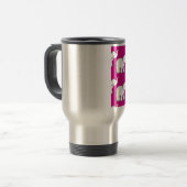 Roze handtekening Elephant Pattern Elephant Cartoo Reisbeker (Voorkant links)