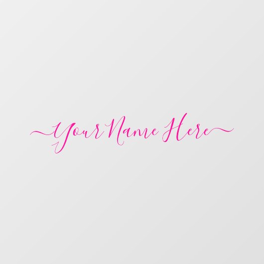 Roze handtekening schone eenvoudige naam script raamsticker (Vel)