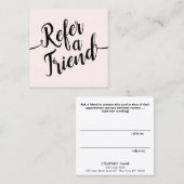 Roze Handtekening Script Klantverwijzing Aanbevelingskaartje (Voorkant / Achterkant)
