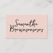 Roze handtekening Soft pastel minimalistisch Visitekaartje (Voorkant)