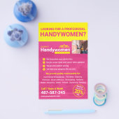 Roze handy Women Business Flyer - Home Business (Enkel)