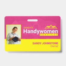 Roze Handywomen Zakelijk Metalen Klem Badge
