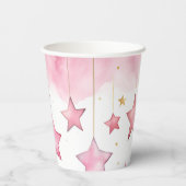 Roze hangende sterren papieren beker (Achterkant)
