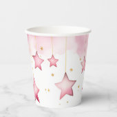 Roze hangende sterren papieren beker (Voorkant)
