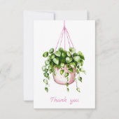 Roze Hanging Basket Greenery Waterverf Bedankt (Voorkant)