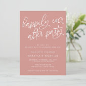 Roze Happily Ever After-feest bruiloftsreceptie Kaart (Staand voorkant)