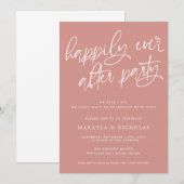 Roze Happily Ever After-feest bruiloftsreceptie Kaart (Voorkant / Achterkant)