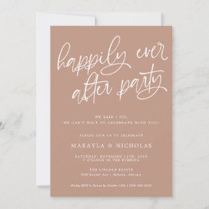 Roze Happily Ever After Feest Huwelijksreceptie Kaart