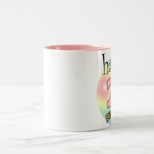 Roze Happy 21st Birthday Tweekleurige Koffiemok (Center)