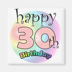 Roze Happy 30th Birthday Magneet