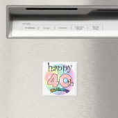 Roze Happy 40th Birthday Magneet (Insitu (Vaatwasser))