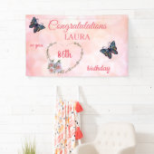 roze Happy 86th Birthday Spandoek (Insitu)