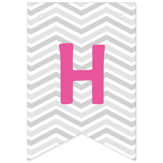 Roze Happy Barkday Bunting Banner Wiener Dog (Tweede vlag)