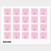 Roze Happy Birthday Balls 2 Vierkante Sticker (Vel)