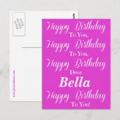 Roze Happy Birthday Briefkaart (Voorkant / Achterkant)