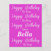 Roze Happy Birthday Briefkaart (Voorkant)