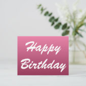 Roze Happy Birthday Briefkaart (Staand voorkant)