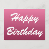 Roze Happy Birthday Briefkaart (Voorkant)