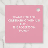 Roze Happy Birthday Cake Gift Label, Meisje Verjaa Bedankjes Labels (Achterkant)