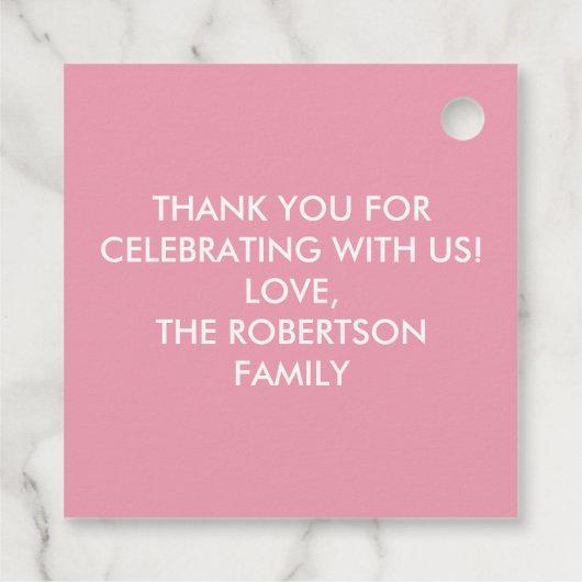 Roze Happy Birthday Cake Gift Label, Meisje Verjaa Bedankjes Labels (Achterkant)