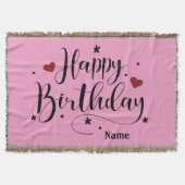 Roze Happy Birthday Deken (Voorkant)