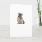 Roze Happy Birthday Engelse Bulldog Puppy Dog Kaar Kaart (Achterkant)