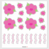  roze Happy Birthday Flower Decals Sticker (Vel)