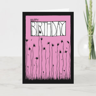 Roze Happy Birthday Kaart