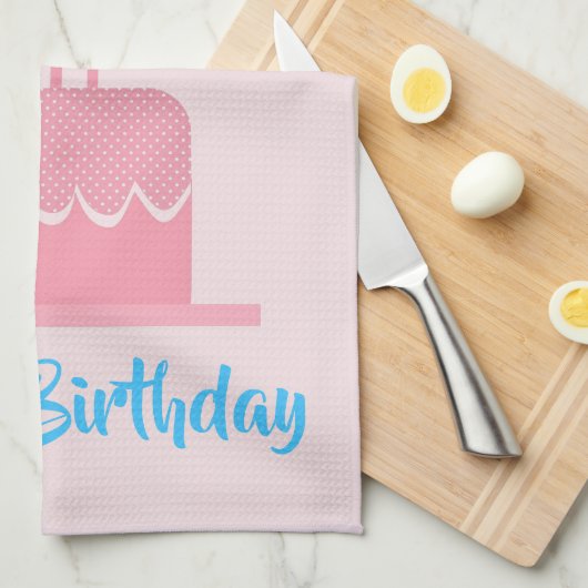 Roze Happy Birthday Kitchen Towel Theedoek