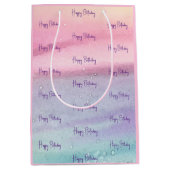 Roze Happy Birthday Medium Cadeauzakje (Voorkant)