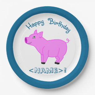 Roze Happy Birthday Paper Borden Papieren Bordje