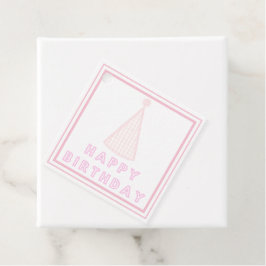Roze Happy Birthday Pet Gift Labels
