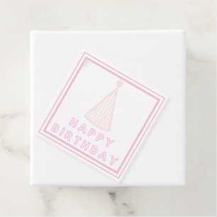 Roze Happy Birthday Pet Gift Labels