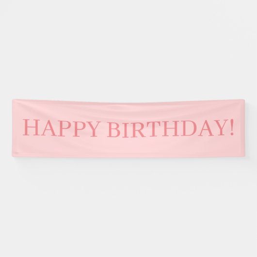 Roze Happy Birthday Spandoek (Horizontaal)