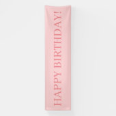 Roze Happy Birthday Spandoek (Verticaal)