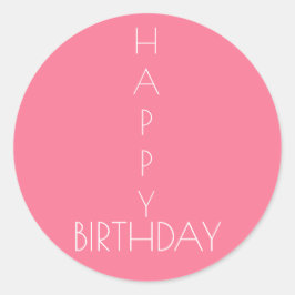 Roze Happy Birthday Sticker