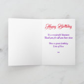 Roze Happy Birthday stiefmoeder typografie Kaart (Binnen)
