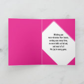 Roze 💗 Happy Birthday 🎾 Tennis Kaart (Binnen)