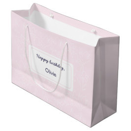 Roze Happy Birthday Wildflowers Patroon Groot Cadeauzakje
