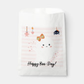 Roze Happy Boo Day Kawaii Ghost Birthday Bedankzakje (Voorkant)