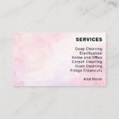 Roze Happy Bright Clean Cleaning Lady Services Visitekaartje (Achterkant)