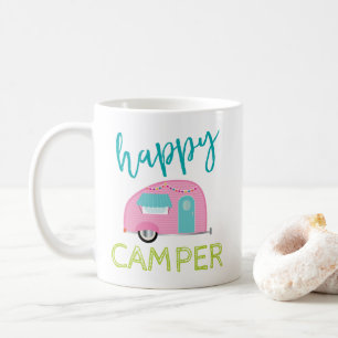Roze Happy Camper Coffee-Mok Koffiemok