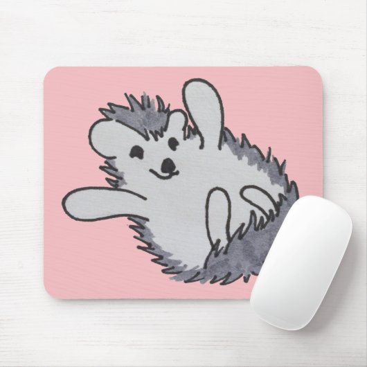 Roze Happy Cute Hedgel Mousepad Muismat (Met muis)