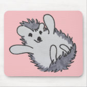 Roze Happy Cute Hedgel Mousepad Muismat (Voorkant)