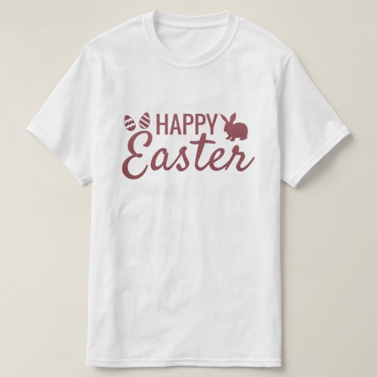 Roze Happy Easter T-Shirt (Design voorkant)